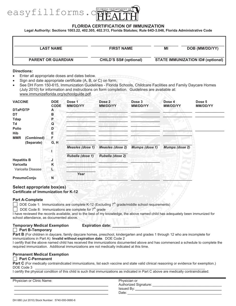 Printable 680 Form
