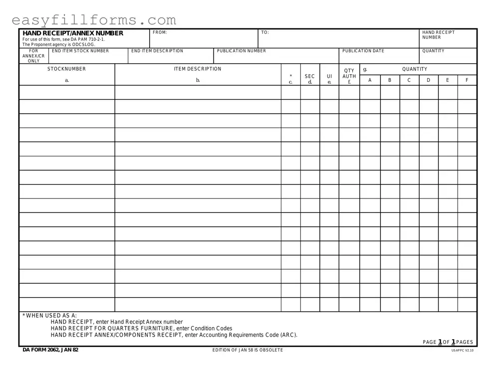 Printable Da Form