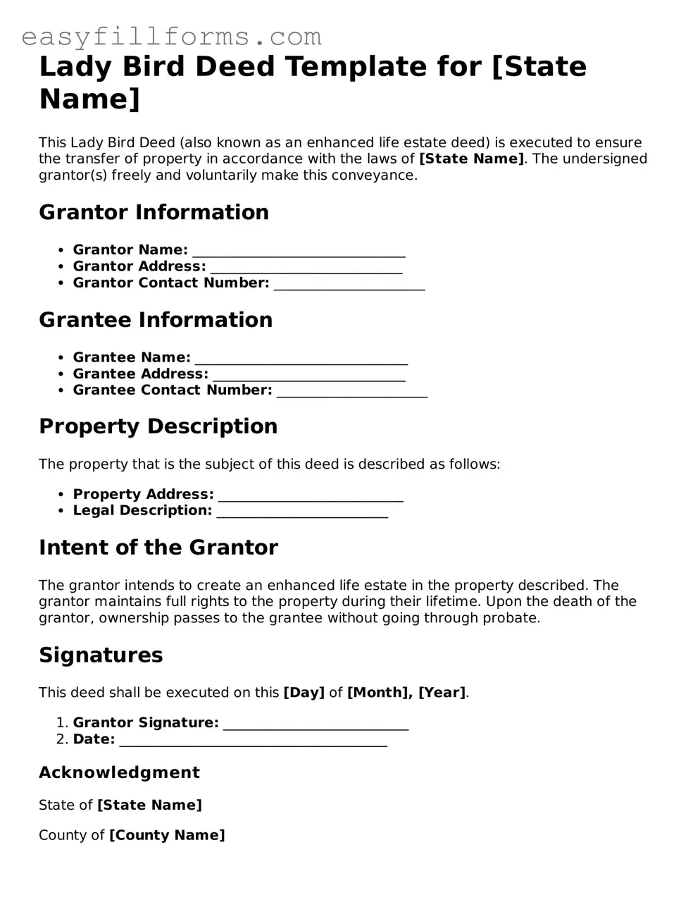 Attorney-Verified Lady Bird Deed Template