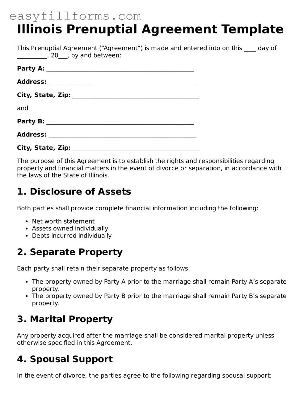 Valid  Prenuptial Agreement Template for Illinois