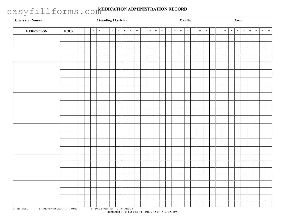 Printable Medication Administration Record Sheet Form