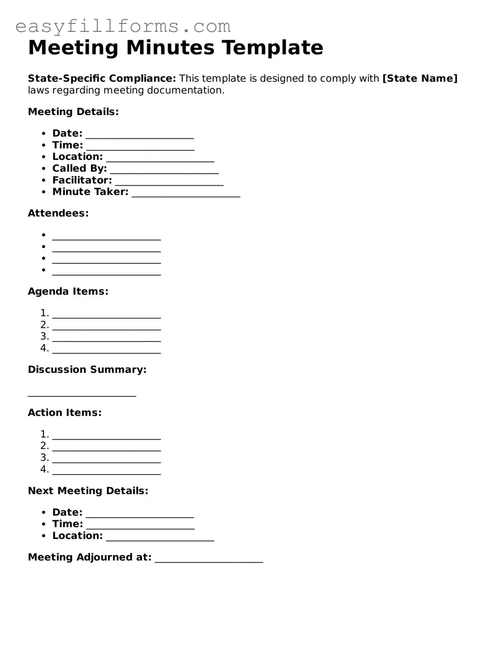Attorney-Verified Meeting Minutes Template