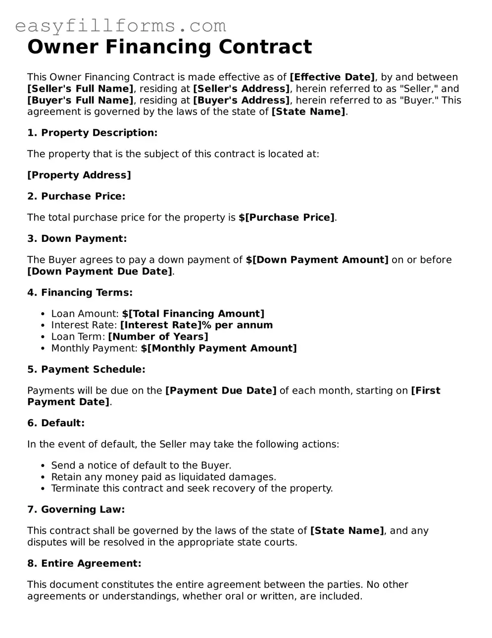 Attorney-Verified Owner Financing Contract Template