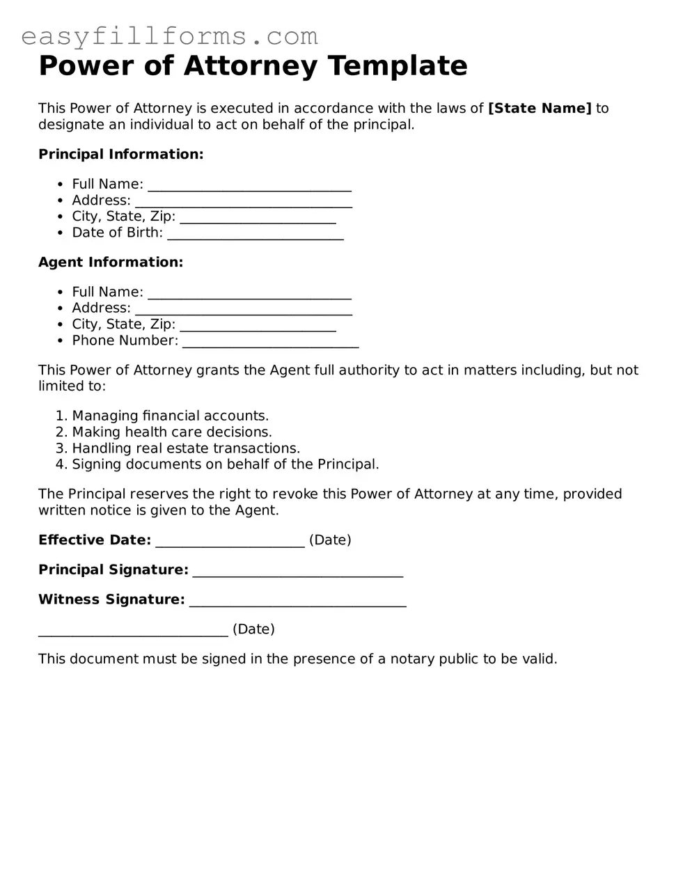 Attorney-Verified Power of Attorney Template
