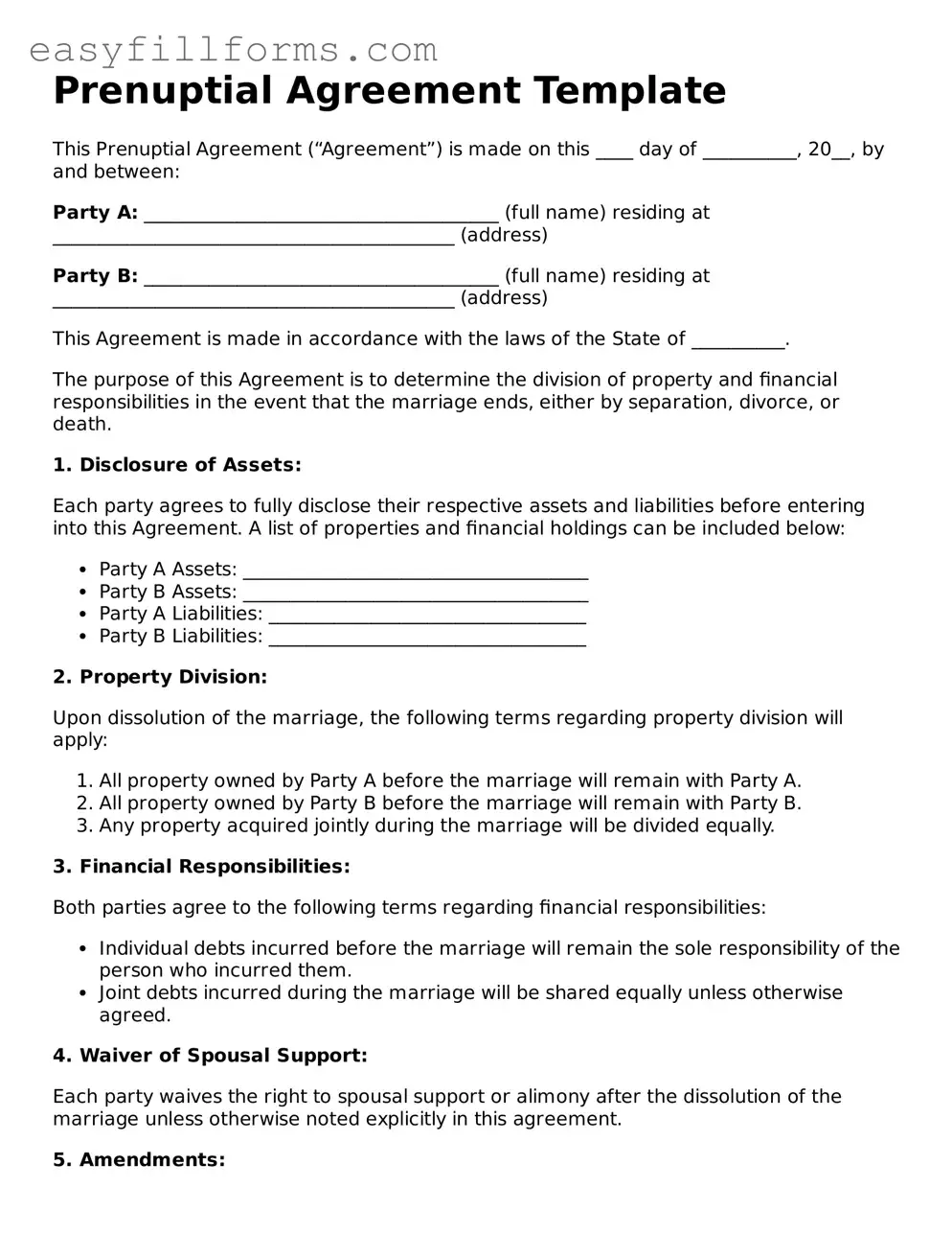 Attorney-Verified Prenuptial Agreement Template