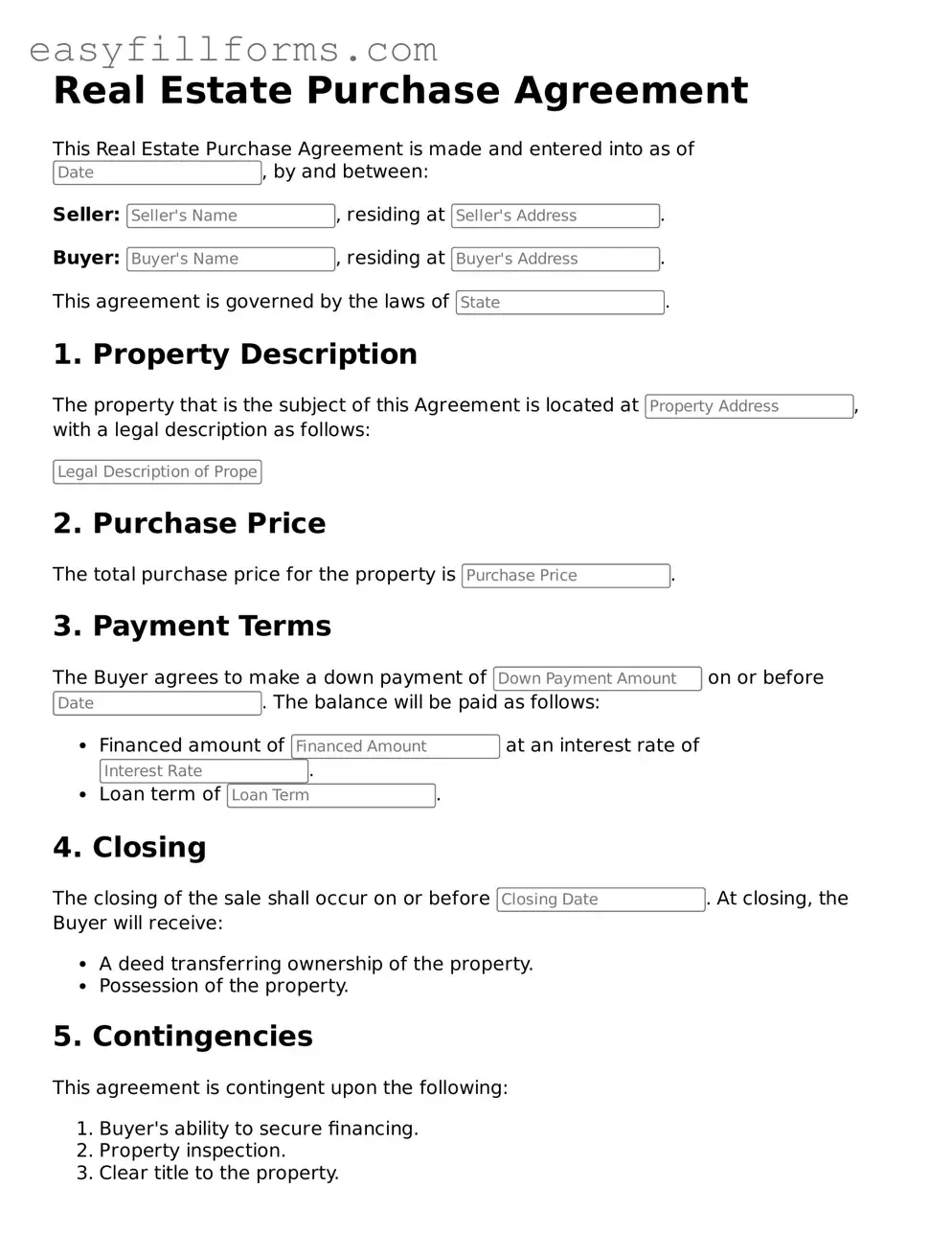 Attorney-Verified Real Estate Purchase Agreement Template