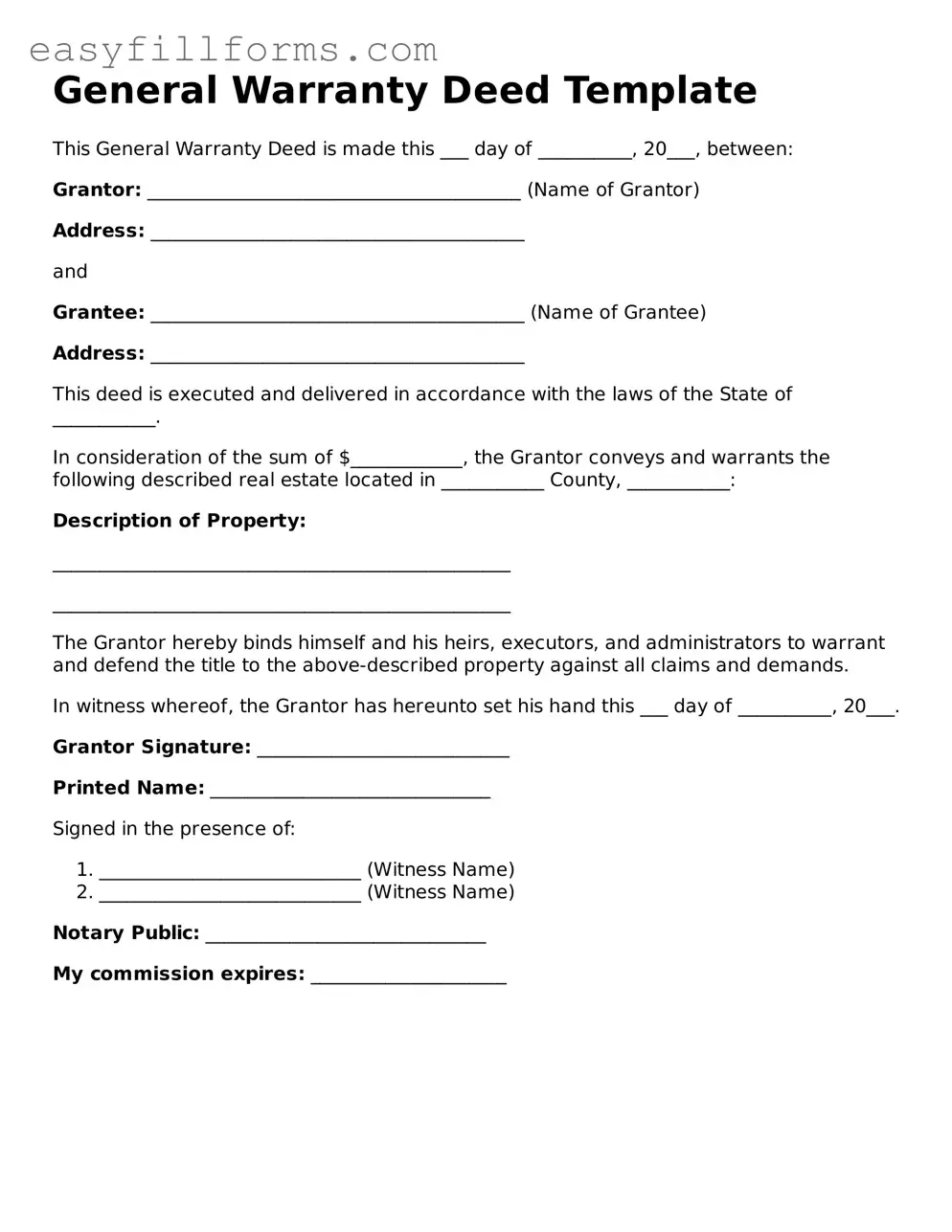 Attorney-Verified Deed Template