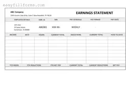 Printable Independent Contractor Pay Stub Form