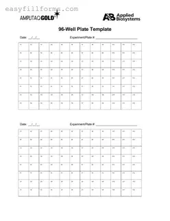 Printable 96 Well Form