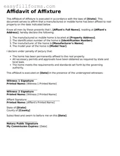 Attorney-Verified Affidavit of Affixture Template
