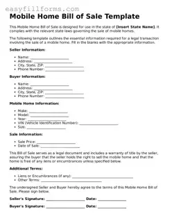 Attorney-Verified Mobile Home Bill of Sale Template