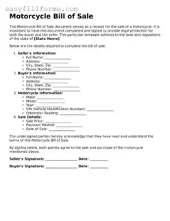 Attorney-Verified Motorcycle Bill of Sale Template