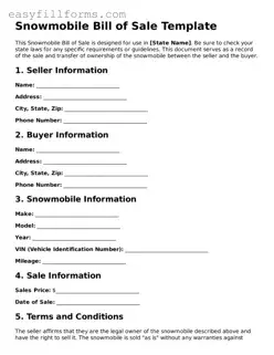 Attorney-Verified Snowmobile Bill of Sale Template