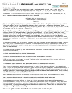 Printable California Advanced Health Care Directive Form