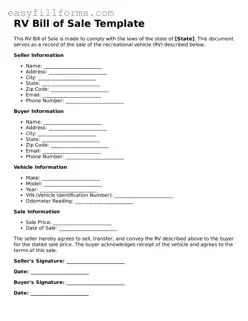 Attorney-Verified RV Bill of Sale Template