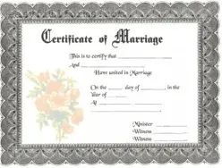 Printable Marriage Certificate Form
