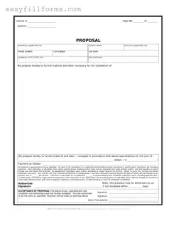 Printable Construction proposal form Form