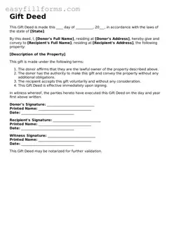 Attorney-Verified Gift Deed Template