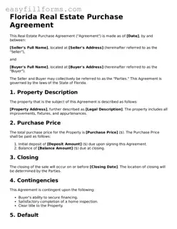 Valid  Real Estate Purchase Agreement Template for Florida