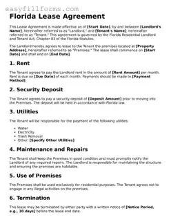 Valid  Lease Agreement Template for Florida