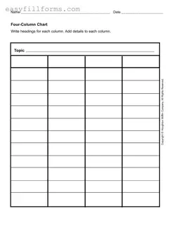Printable Four Column Chart Form