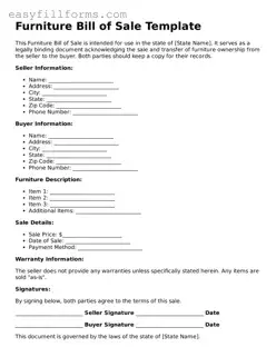 Attorney-Verified Furniture Bill of Sale Template