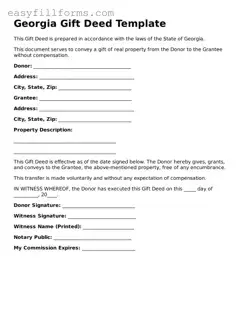 Valid  Gift Deed Template for Georgia