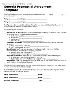 Valid  Prenuptial Agreement Template for Georgia