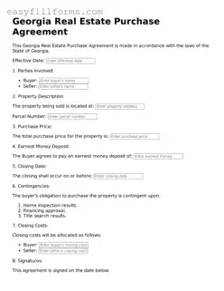 Valid  Real Estate Purchase Agreement Template for Georgia