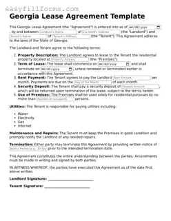 Valid  Lease Agreement Template for Georgia