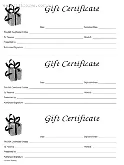 Printable Gift Certificate Form