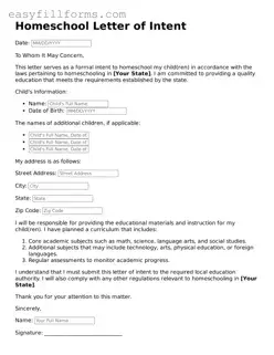 Attorney-Verified Homeschool Letter of Intent Template