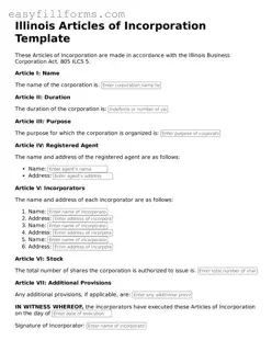 Valid  Articles of Incorporation Template for Illinois