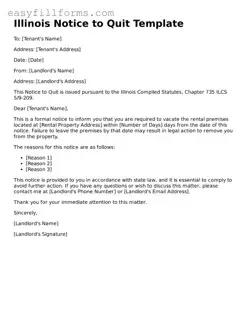 Valid  Notice to Quit Template for Illinois