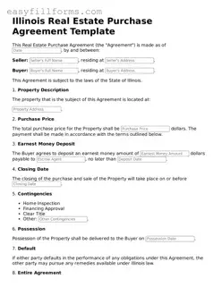 Valid  Real Estate Purchase Agreement Template for Illinois