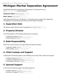 Valid  Marital Separation Agreement Template for Michigan