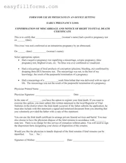 Printable Miscarriage Discharge Paper Form