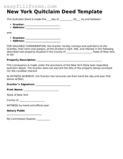 Valid  Quitclaim Deed Template for New York