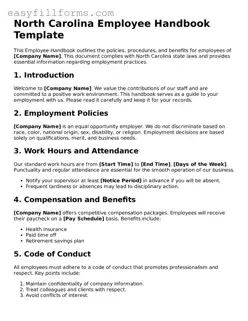 Valid  Employee Handbook Template for North Carolina