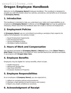 Valid  Employee Handbook Template for Oregon