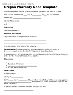 Valid  Deed Template for Oregon