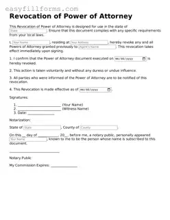 Attorney-Verified Revocation of Power of Attorney Template