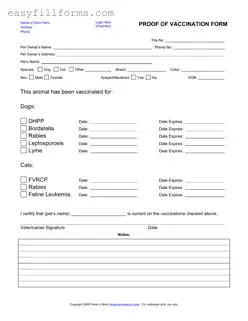 Printable Proof Of Vaccination Dog Form