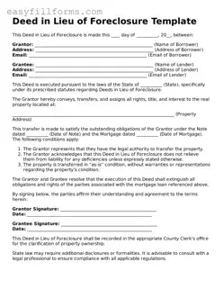 Attorney-Verified Deed in Lieu of Foreclosure Template