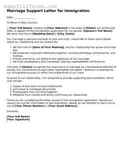 Attorney-Verified Marriage Support Letter for Immigration Template
