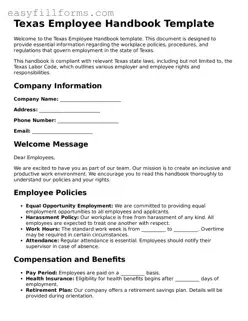 Valid  Employee Handbook Template for Texas