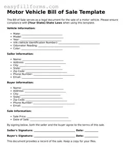 Attorney-Verified Motor Vehicle Bill of Sale Template