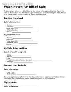 Valid  RV Bill of Sale Template for Washington