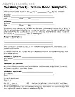Valid  Quitclaim Deed Template for Washington