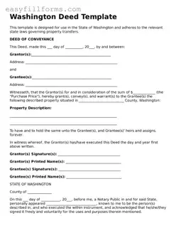 Valid  Deed Template for Washington